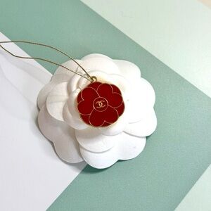 CHANEL Red Camellia charm
